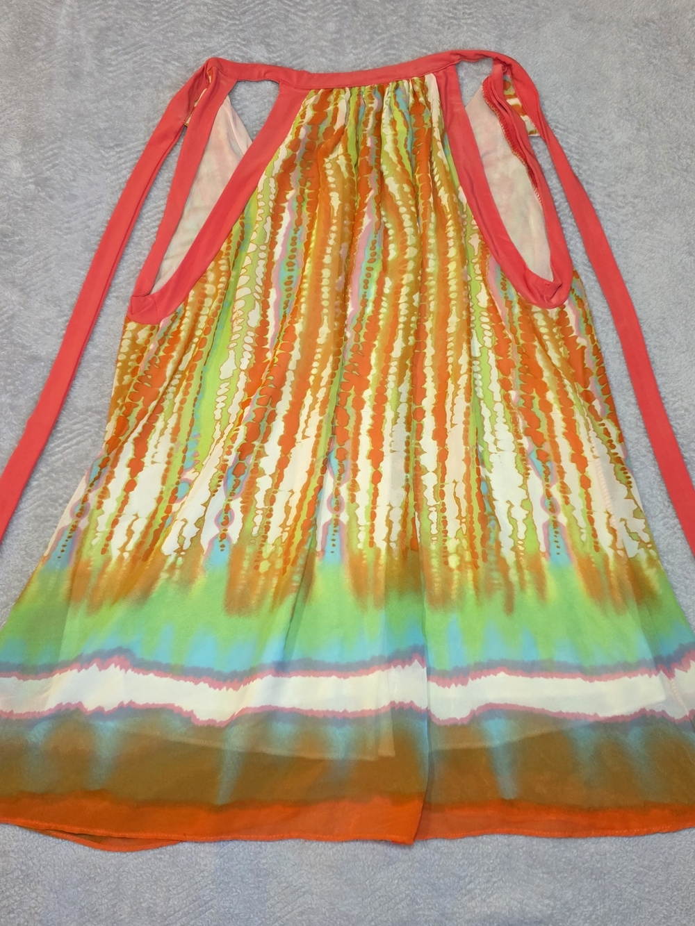 Tie-Dye Halter Top Boho Watercolor Stripe Sleeveless Plus Size 2X